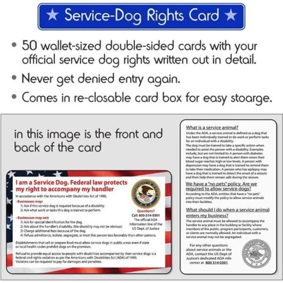 Service Dog Puppy Vest ID Tag 50 ADA Info Card Harness Leash Collar Black New